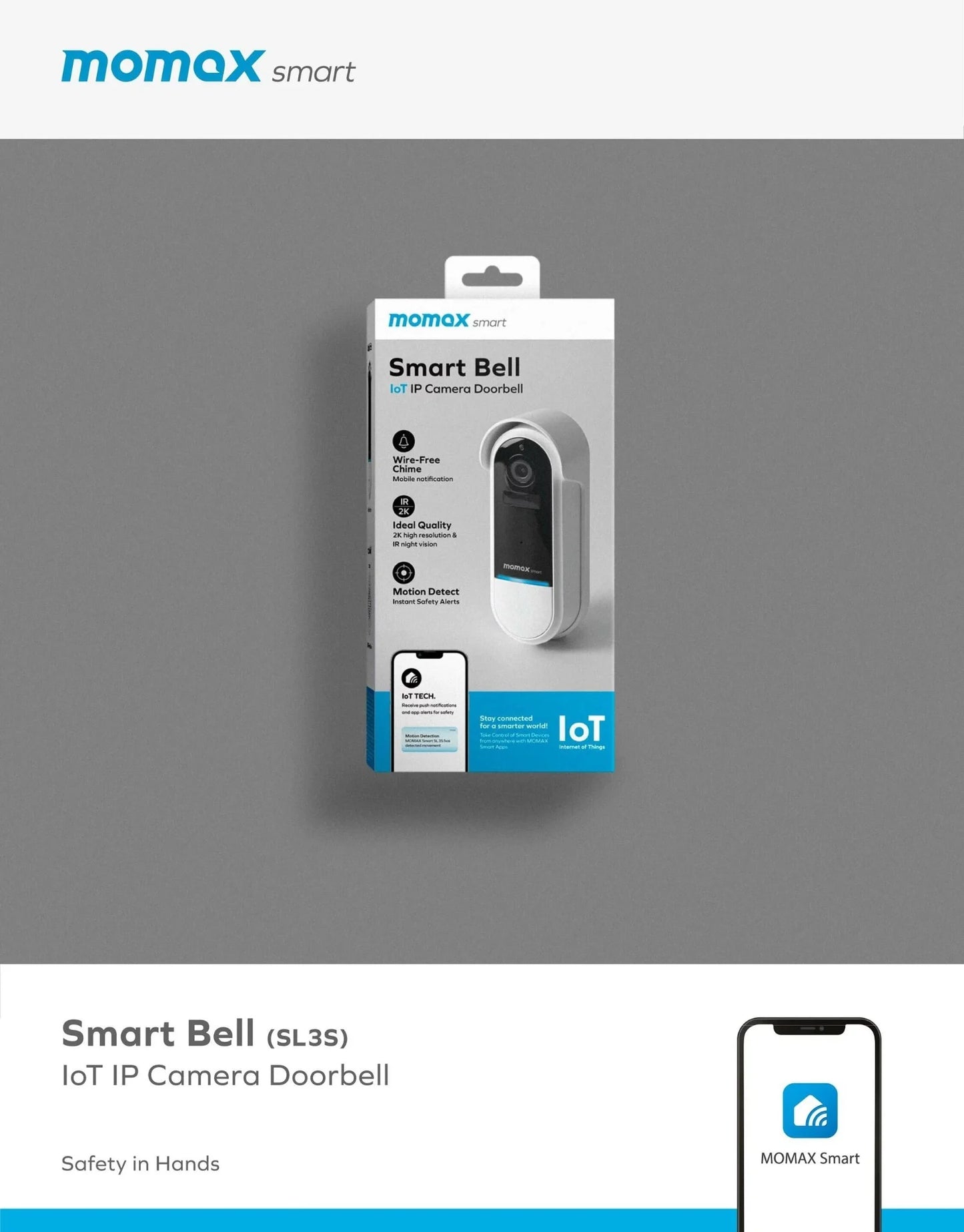 MOMAX Smart Bell IoT 智能視像門鈴 SL3SW