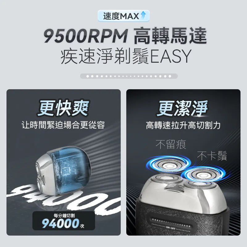 德國 iLIVI Mini-Max迷你超鋒高轉速淨360°環貼感應滑控乾濕電鬚刨（黑紳士禮盒裝）|【12月23號截單|預計12月中到貨】