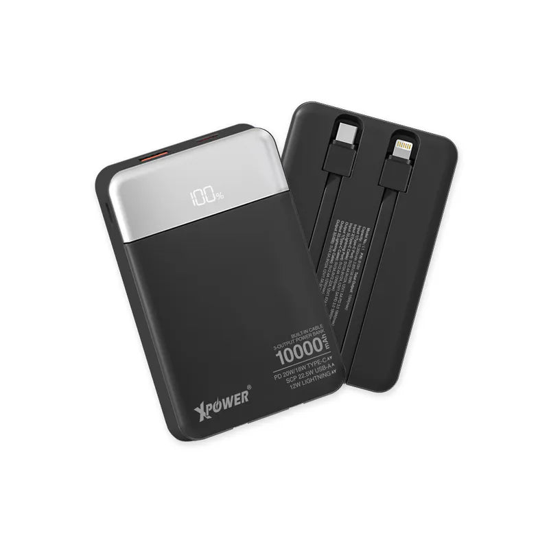 XPower B10H 3輸出雙內置線Type-C PD/Lightning 10000mAh PD+SCP充電器